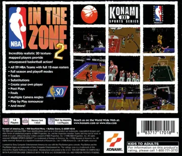 NBA in the Zone 2 (US) box cover back